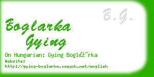 boglarka gying business card